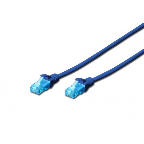 Patch cord U/UTP kat.5e PVC 0,25m niebieski