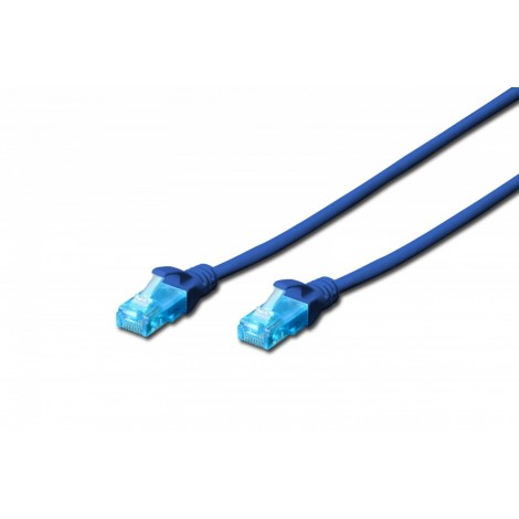 Patch cord U/UTP kat.5e PVC 5m niebieski