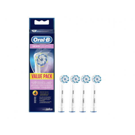Oral-B | EB60-4 Sensi UltraThin | Replaceable toothbrush heads | Heads | For adults | Number of brush heads included 4 | Number of teeth brushing modes Does not apply | White