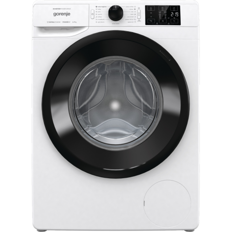 Gorenje | WNEI72SB | Washing Machine | Energy efficiency class B | Front loading | Washing capacity 7 kg | 1200 RPM | Depth 46.5 cm | Width 60 cm | Display | LED | Steam function | Self-cleaning | White