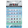 Arcas AG Set 4xAG1, 4xAG3, 4xAG4, 4xAG10, 4xAG13, Alkaline Buttoncell, 20 pc(s)