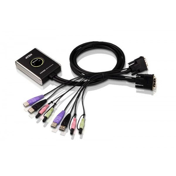 Aten 2-Port USB DVI/Audio Cable KVM ...