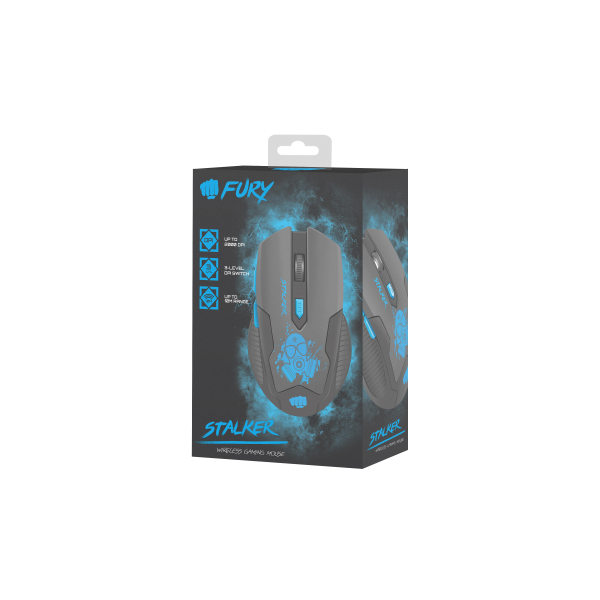 Fury Gaming mouse Stalker 	Wireless, Black/Blue