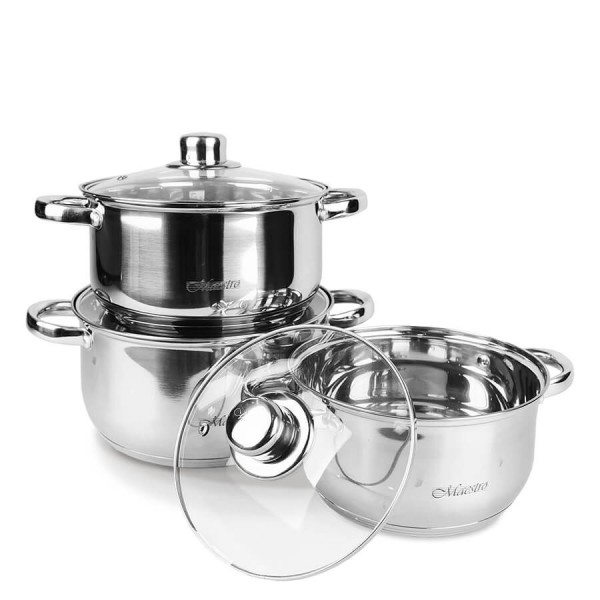 MAESTRO MR-2020-6M 6-piece cookware set, stainless ...