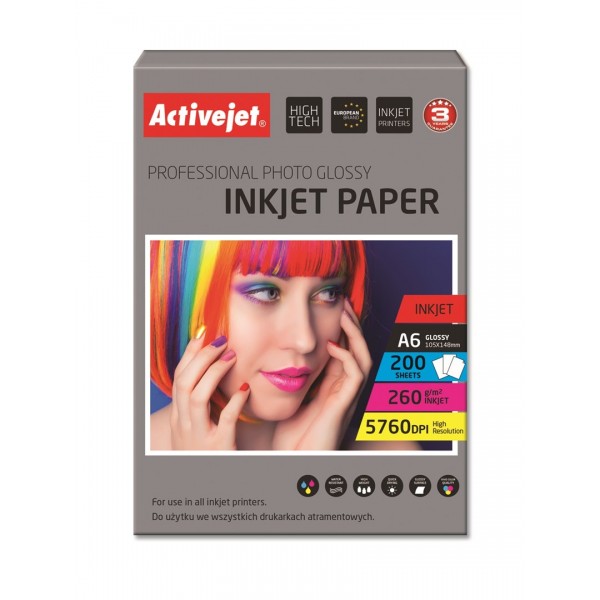 Activejet AP6-260GR200 glossy photo paper for ...