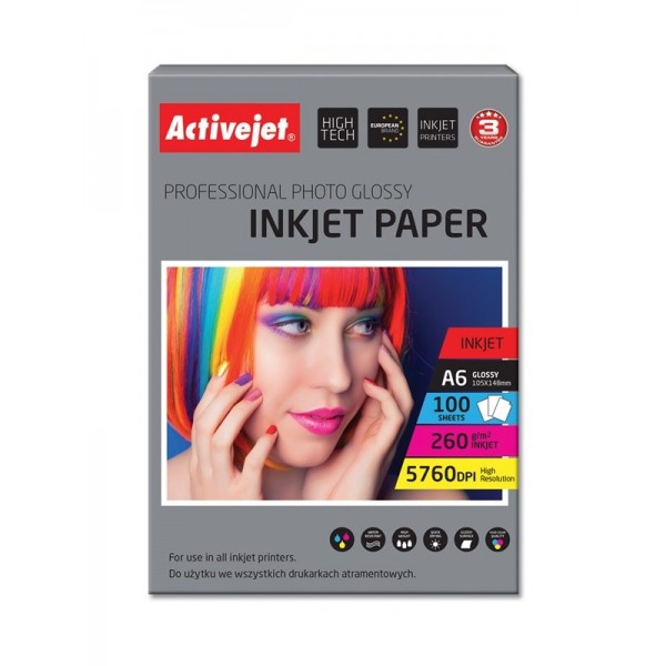 Activejet AP6-260GR100 glossy photo paper for ...