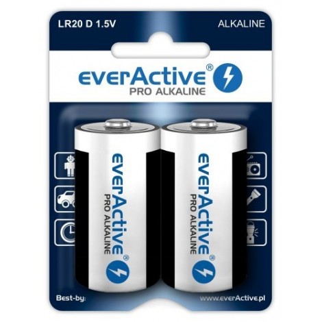 Alkaline batteries everActive Pro Alkaline LR20 D - blister card 2 pieces