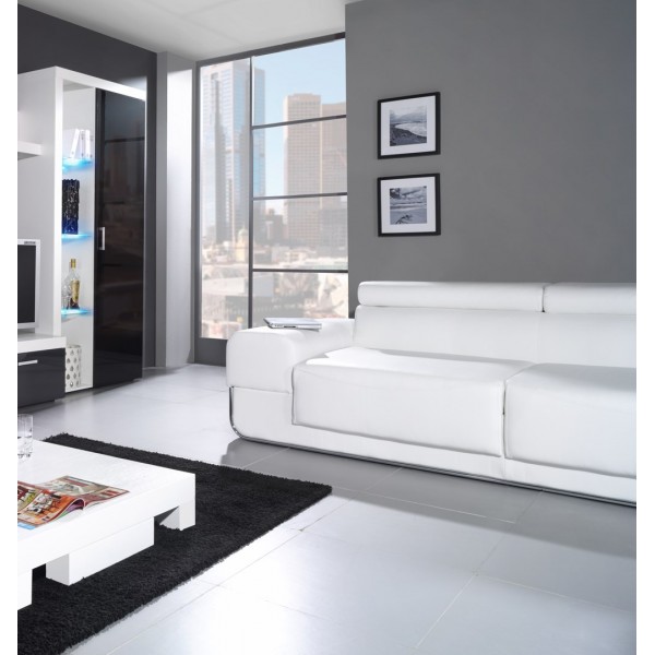 Cama high display cabinet SAMBA white/black ...