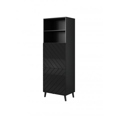 Cabinet ABETO 60x40x176.5 cm gloss black/black