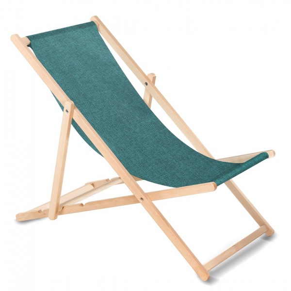 Classic beech deckchair GreenBlue GB183M Melange ...