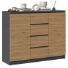 2D4S chest of drawers 120x40x97 cm, anthracite/artisan