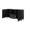ABETO chest of drawers 150x42x82 gloss black/black