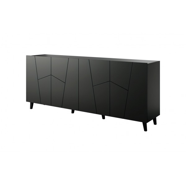 ETNA chest of drawers 200x42x82 black ...