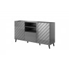ABETO chest of drawers 150x42x82 graphite/gloss