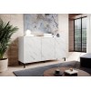 MARMO 3D chest of drawers 150x45x80.5 cm white matt/marble white