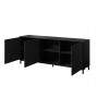 MARMO 3D chest of drawers 200x45x80,5 cm matte black/marble black