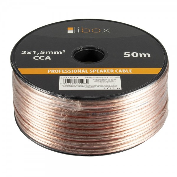 Libox Kabel głośnikowy 2x1, 50mm LB0008-50 ...