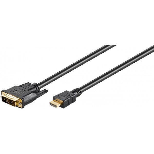Goobay DVI-D/HDMI cable, gold-plated HDMI to ...