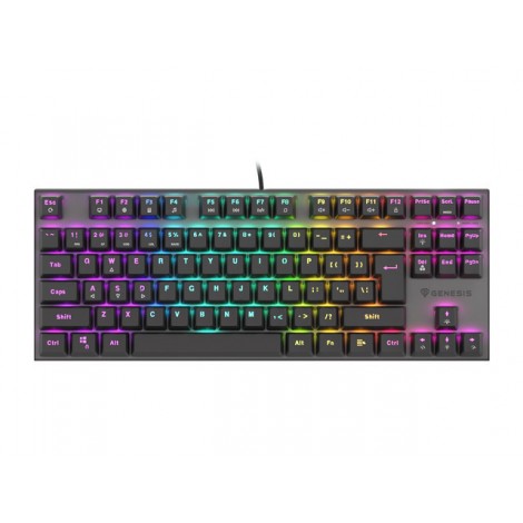 Genesis THOR 303 TKL, Mechanical Gaming Keyboard, RGB LED light, US, Black, Wired, USB Type-A