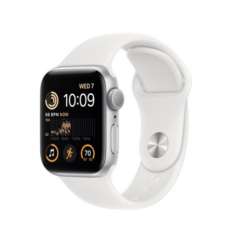 Apple Watch SE GPS + Cellular MNQ23EL/A 44mm, Retina LTPO OLED, Touchscreen, Heart rate monitor, Waterproof, Bluetooth, Wi-Fi, Silver, White
