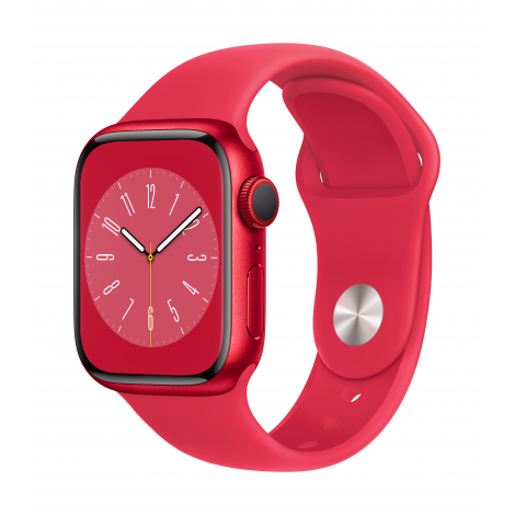 Apple Watch Series 8 GPS + Cellular MNJ23EL/A 41mm, Retina LTPO OLED, Touchscreen, Heart rate monitor, Waterproof, Bluetooth, Wi-Fi, Red, Red