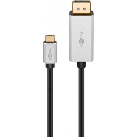 Goobay USB-C to DisplayPort Adapter Cable 	60176 2 m, Silver/Black, DisplayPort, Type-C