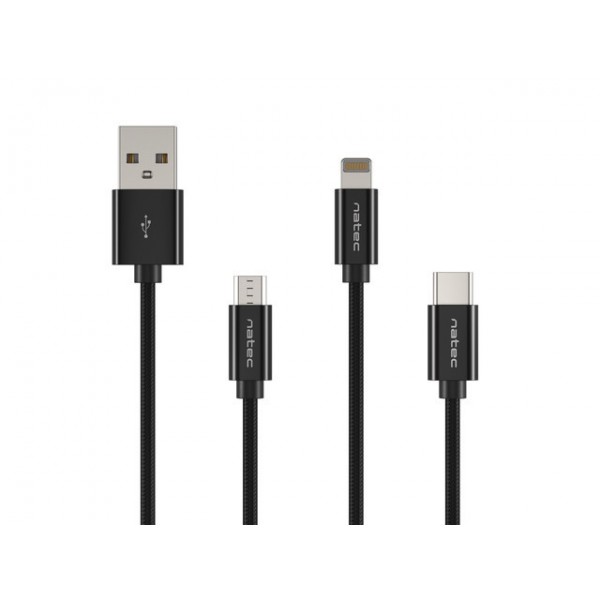 Natec USB-A to Micro USB, Lightning, ...