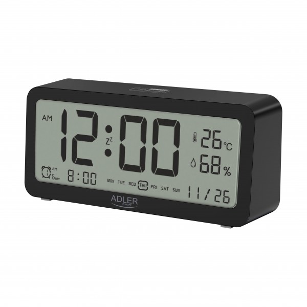 Adler Alarm Clock AD 1195b Black, ...