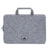 RIVACASE Anvik 13.3" Laptop sleeve, light grey, with handle, waterproof material, plush interior, back pocket for smartphone, business cards, accessories