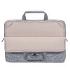 RIVACASE Anvik 13.3" Laptop sleeve, light grey, with handle, waterproof material, plush interior, back pocket for smartphone, business cards, accessories