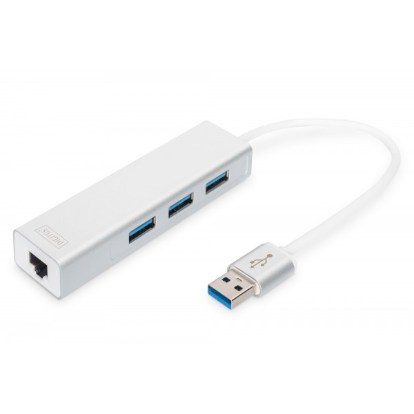 Digitus 3-port USB Hub and Gigabit ...