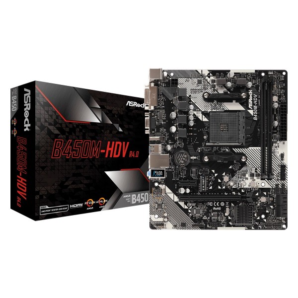 Asrock B450M-HDV R4.0 AMD B450 Socket ...