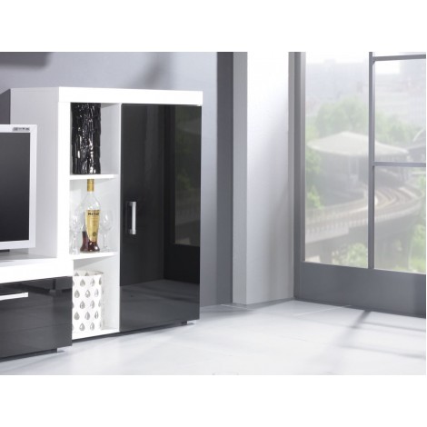 Cama bookcase SAMBA white/black gloss