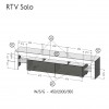 RTV SOLO cabinet 200x45x35 grey/gloss grey