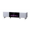 RTV cabinet PAFOS EF with electric fireplace 180x42x49 cm white matt