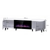 RTV cabinet PAFOS EF with electric fireplace 180x42x49 cm white matt