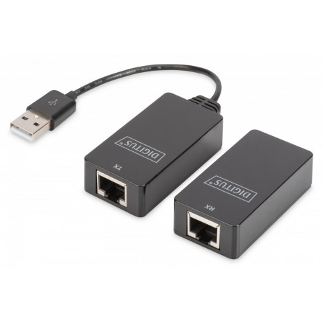 Przedłużacz/Extender USB 1.1 po skrętce Cat.5e/6 UTP/SFP do 45m, czarny, 20cm