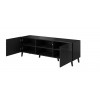 RTV cabinet ABETO 150x42x52 black glossy