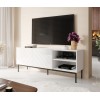 ABETO RTV cabinet on black steel frame 150x42x60 cm white/gloss white