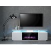 RTV EVA cabinet with electric fireplace 180x40x52 cm white/gloss white