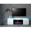RTV EVA cabinet with electric fireplace 180x40x52 cm white/gloss white