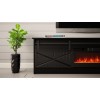 RTV GRANERO + fireplace cabinet 200x56.7x35 black/black gloss