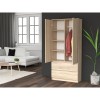 Topeshop SZAFA MALWA SON bedroom wardrobe/closet 5 shelves 2 door(s) Oak