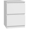 Topeshop M2 BIEL nightstand/bedside table 2 drawer(s) White