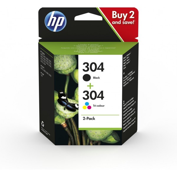 HP 304 2-pack Black/Tri-color Original Ink ...