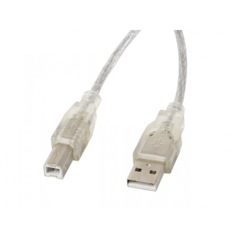 Kabel USB 2.0 AM-BM 3M Ferryt przezroczysty