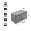Qoltec 53076 AGM battery | 12V | 7Ah | max. 105A | Security