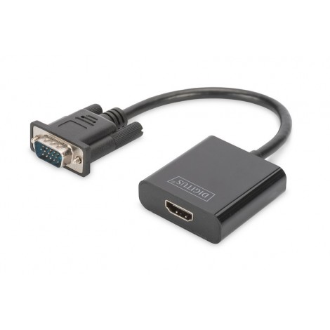 Konwerter/adapter audio-video VGA do HDMI, 1080p FHD, z audio 3.5mm MiniJack