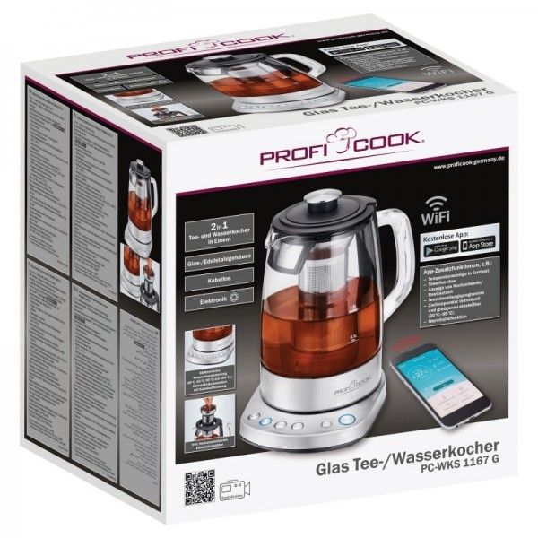 Proficook electric cordless glass kettle PC-WKS ...
