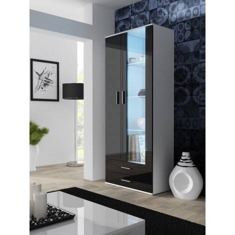 Cama display cabinet SOHO S6 2D2S white/black gloss